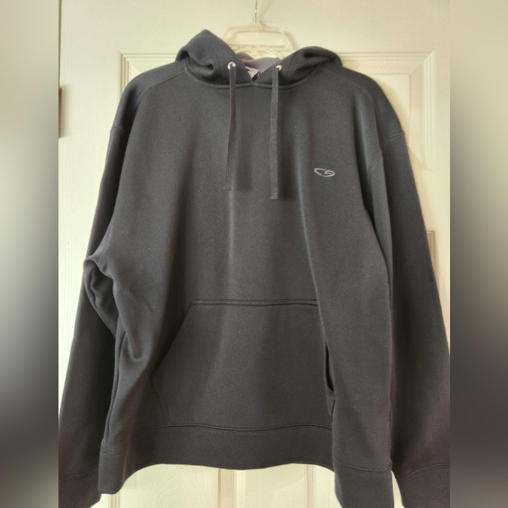 Champion Mens Black & Gray Hoodie with Logo, Size L